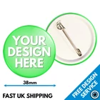 38mm Custom Badges Plastic Backed • Personalised Printed Badge • Promotional