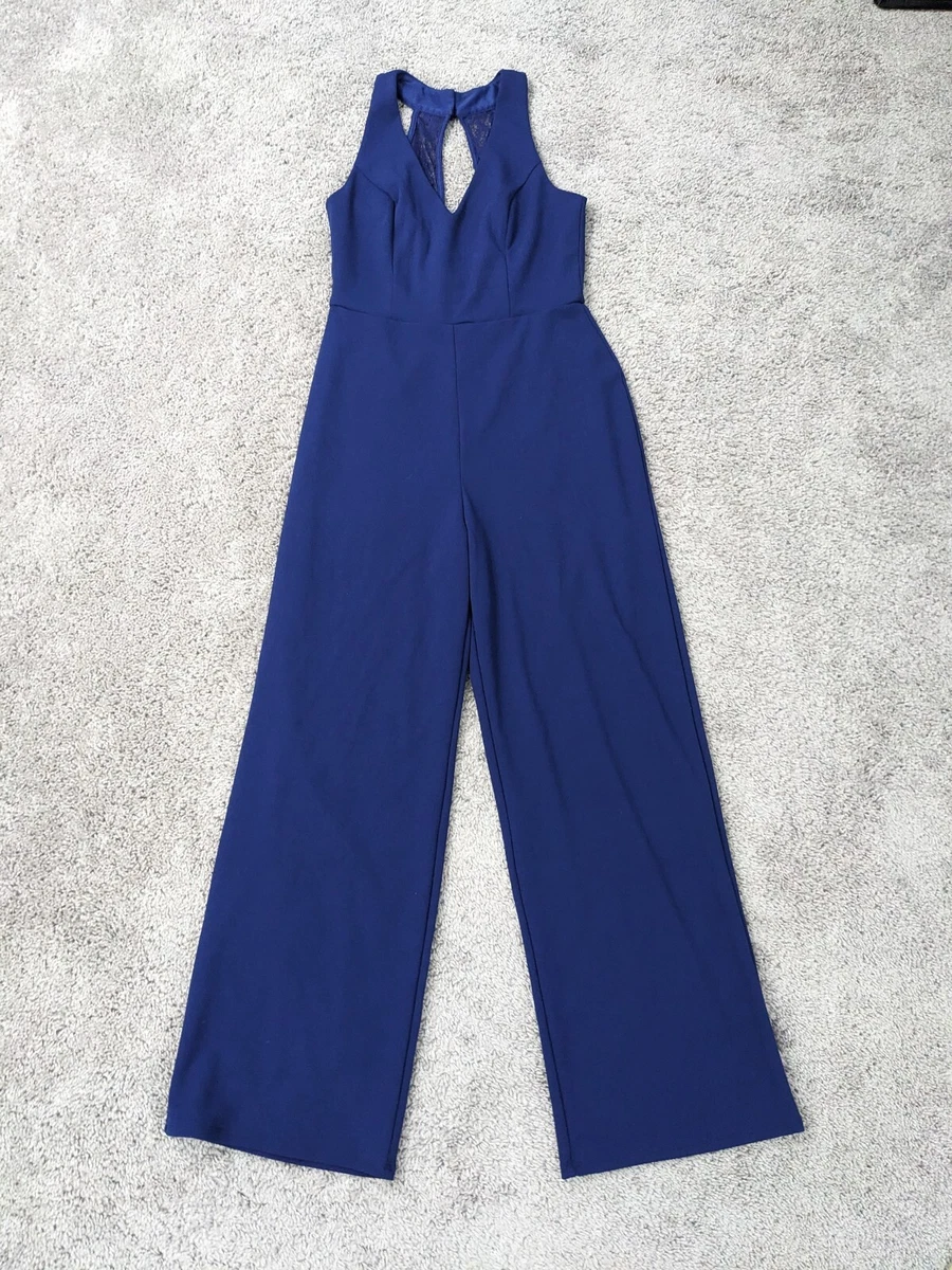 Altar d State Jump Suit Women Medium Empire Waist Blue Wide Leg