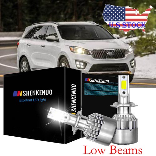 2PC H7 90W LED Headlight Bulb Kit Low Beams Lights For Kia Sorento 2016