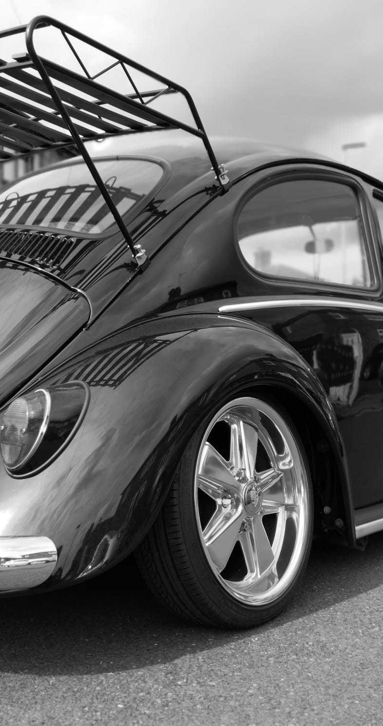 VW Classic Beetle roof rack Jim Dandy style powder coating with wood ...