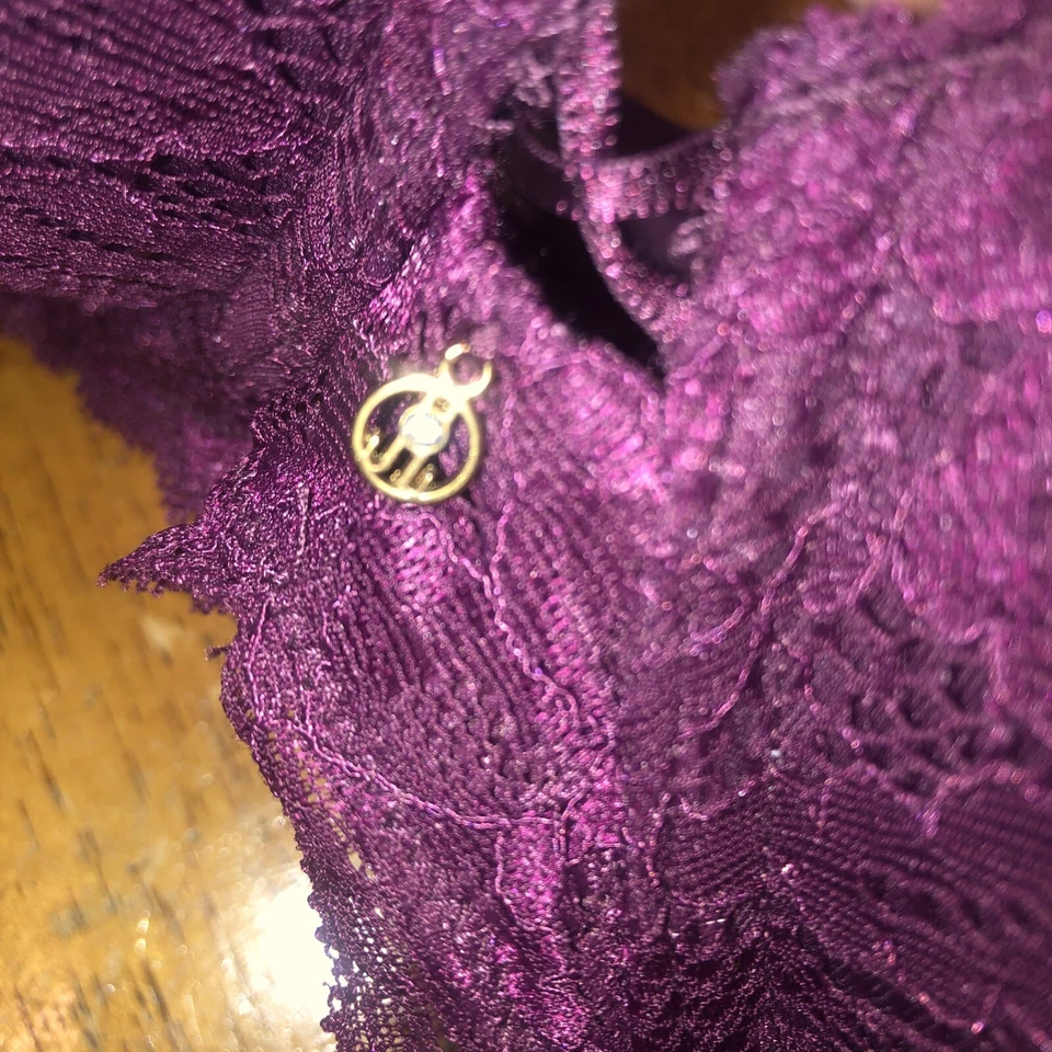 Бюстгальтер пуш-ап Jennifer Lopez кружевной 36D фиолетовый кружевной новый с ярлыками $40 - Изображение 4 из 4