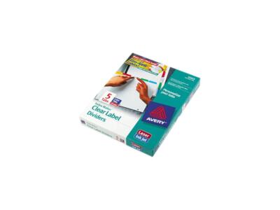 Avery 11423 Index Maker Divider w/Multicolor Tabs, 5-Tab, Letter, 25 Sets/Box