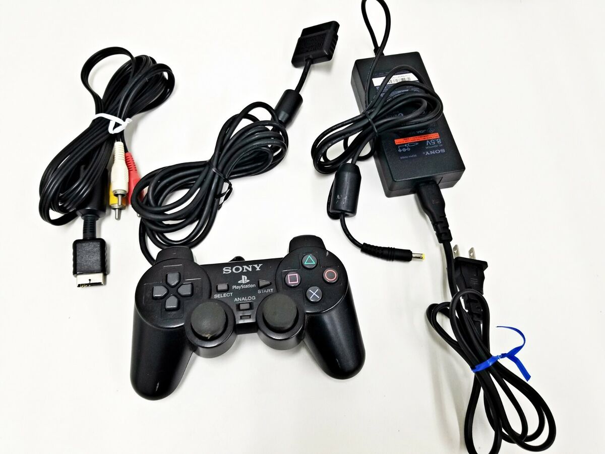 プレステ2 Sony Playstation 2 Black Slim SCPH-77000 Console Set 024