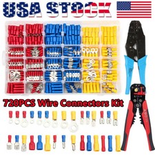 720/280x Assorted Insulated Electrical Wire Terminal Crimp Connectors Spade Kit