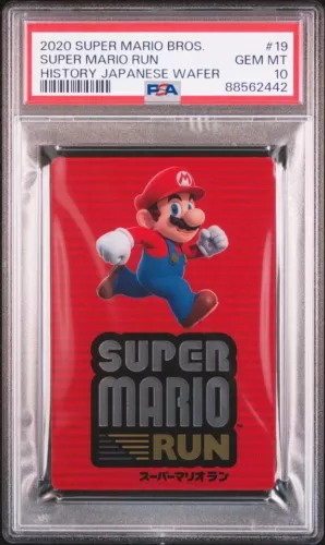 2020 SUPER MARIO BROS. HISTORY JAPANESE WAFER CARD #19 SUPER MARIO RUN PSA 10