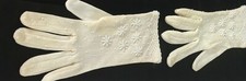 Vintage White  White Beaded Gloves Wedding One Size Hong Kong