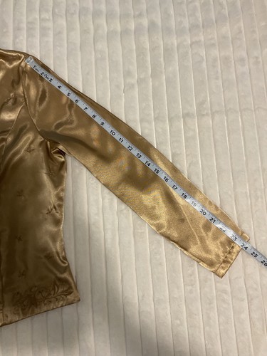Vintage Laura Scott Blouse Metallic Gold 80’s 90’s Embroidered Size 12 Beaded - Picture 5 of 8