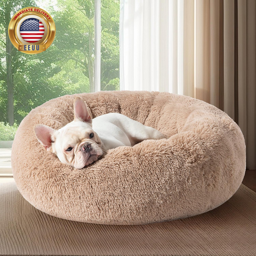 Calming Dog Bed for Medium Dogs - Donut Washable Medium Pet Bed, 30 Inches Anti-