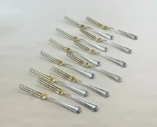 Durgin New Standish Sterling Silver Berry Forks - 5" - with Monogram - Set of 12