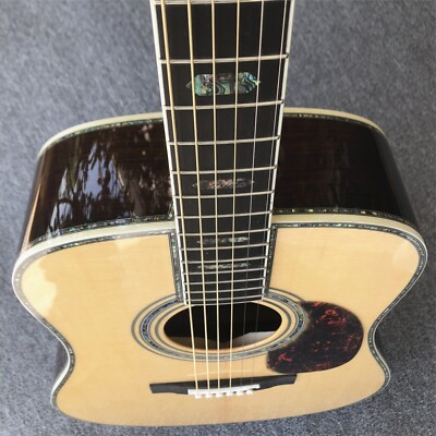 Abalone Ebony Fingerboard 41 Inch Solid Spruce Top Acoustic Guitar Rosewood Body