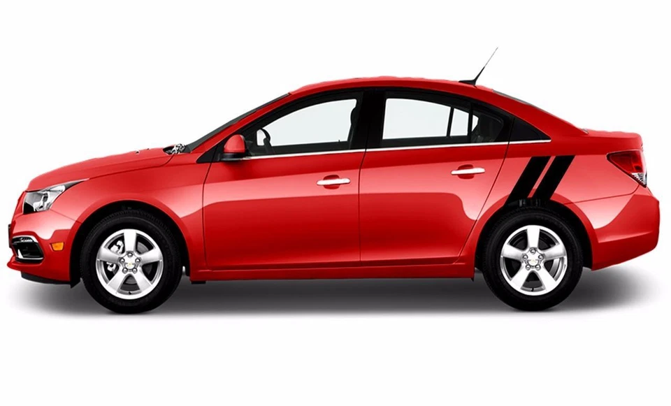 Chevy CRUZE Trasero 4" Guardabarros Doble Hash Bar Vinilo Rayas Carreras Rally Calcomanía Foto 2 de 4