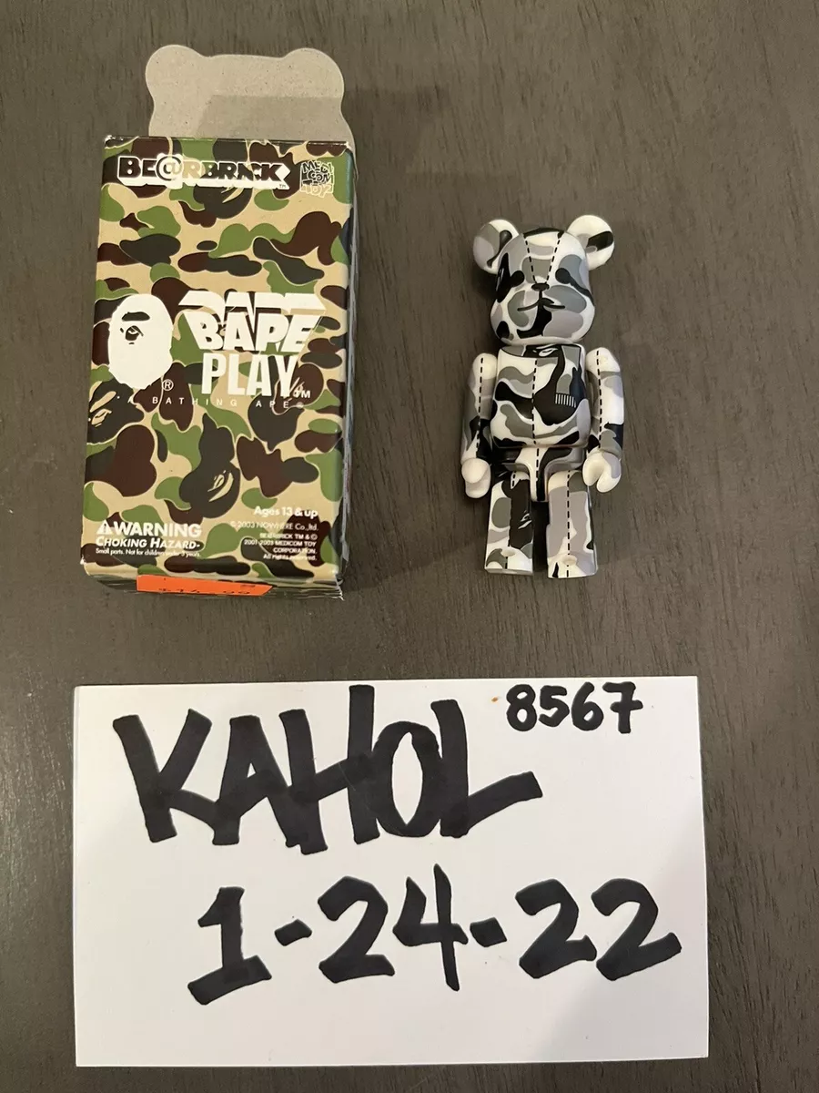 BAPE PLAY BE@RBRICK 100% WHITE CAMO MEDICOM bearbrick bathing ape kaws futura