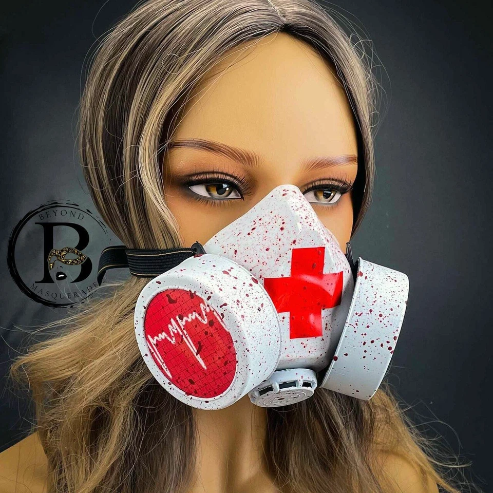 Respirador Steampunk Máscara de Gas Máscara de Halloween Máscara Enfermera Disfraz Mascarada Foto 2 de 4