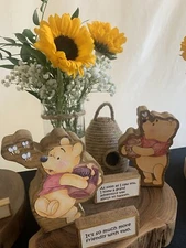 Baby Shower Handmade Set Of 5 Wooden Winnie The Pooh Centerpieces With Quotes