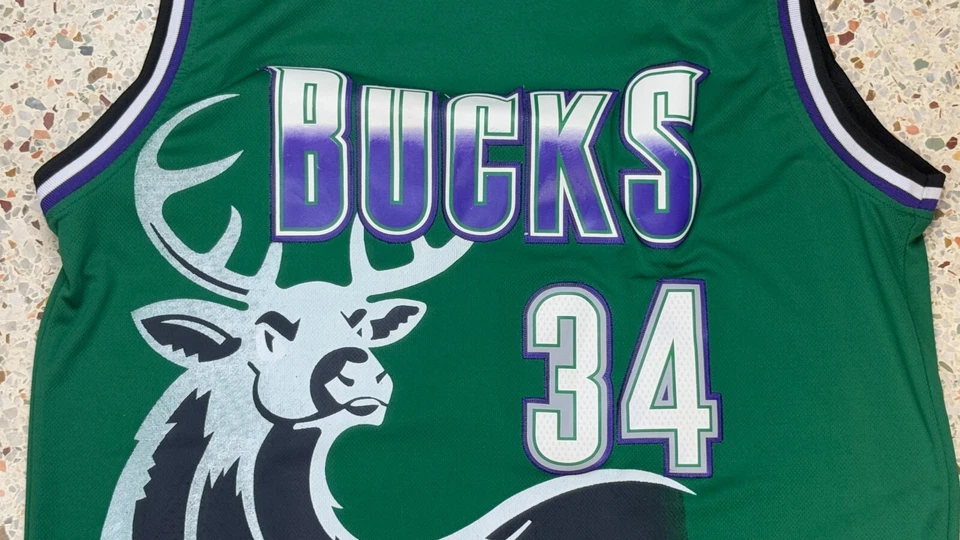 Adidas Hardwood Classics NBA Vtg Milwaukee Bucks #34 Ray Allen Jersey Size Large - Image 2 of 4