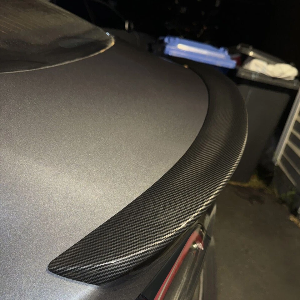 Rear Trunk Spoiler Wing For 2017-2023 2019 Tesla Model 3 Carbon Fiber Look Foto 4 de 4