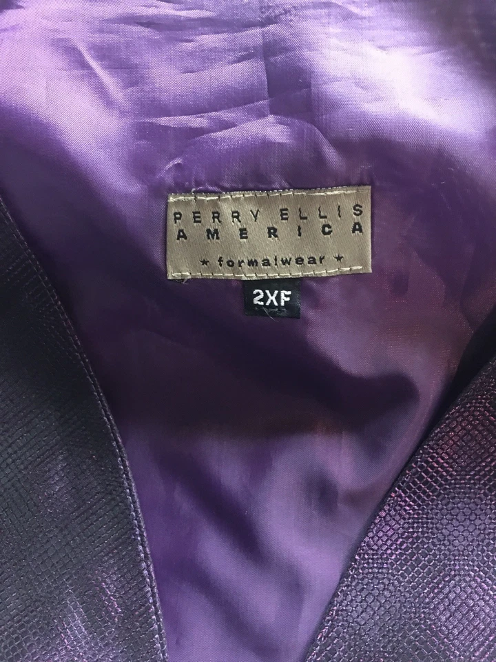PERRY ELLIS FORMAL WEAR PURPLE VEST SIZE 2XF - Image 3 of 4