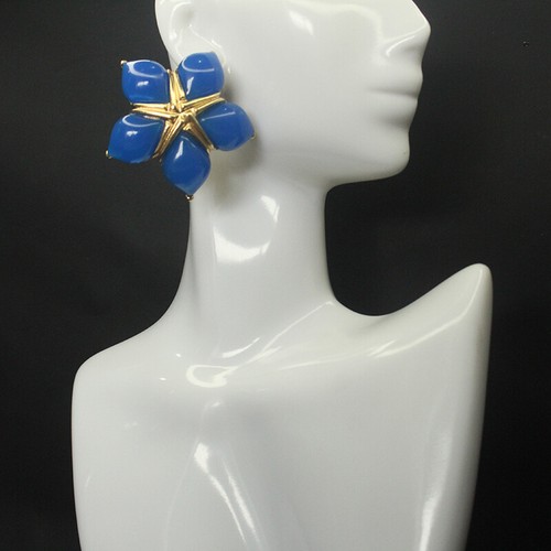 Pendientes medievales de cinco hojas con flores de cristal para mujeres retro estrellas de mar con flores - Imagen 2 de 4