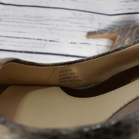 Calvin Klein Kyle Python Peep Toe Heel Size 10M - image 6