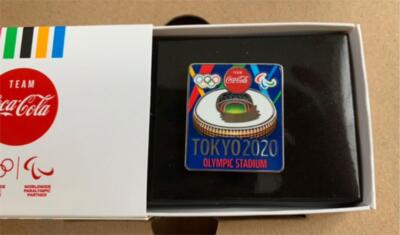 Tokyo 2020 Commemorative Pin Olympic Stadium Badge Coca-Cola