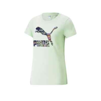 Authentic PUMA Women's Classics Logo Infill Tee | Light Mint |