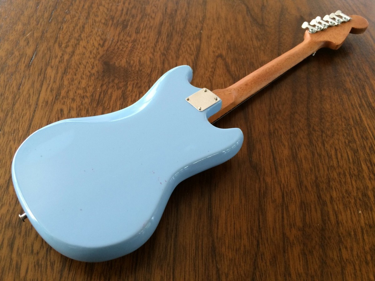 Kurt Cobain Blue Fender Mustang Nirvana Collectible Mini Guitar by