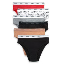 Hanes Originals Women's Hi-Cut Underwear Stretch Cotton Panties 6 Pack
