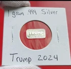 2024 Donald Trump USA Flag - 1 gram .999 Fine Pure SILVER Bullion Proof Bar