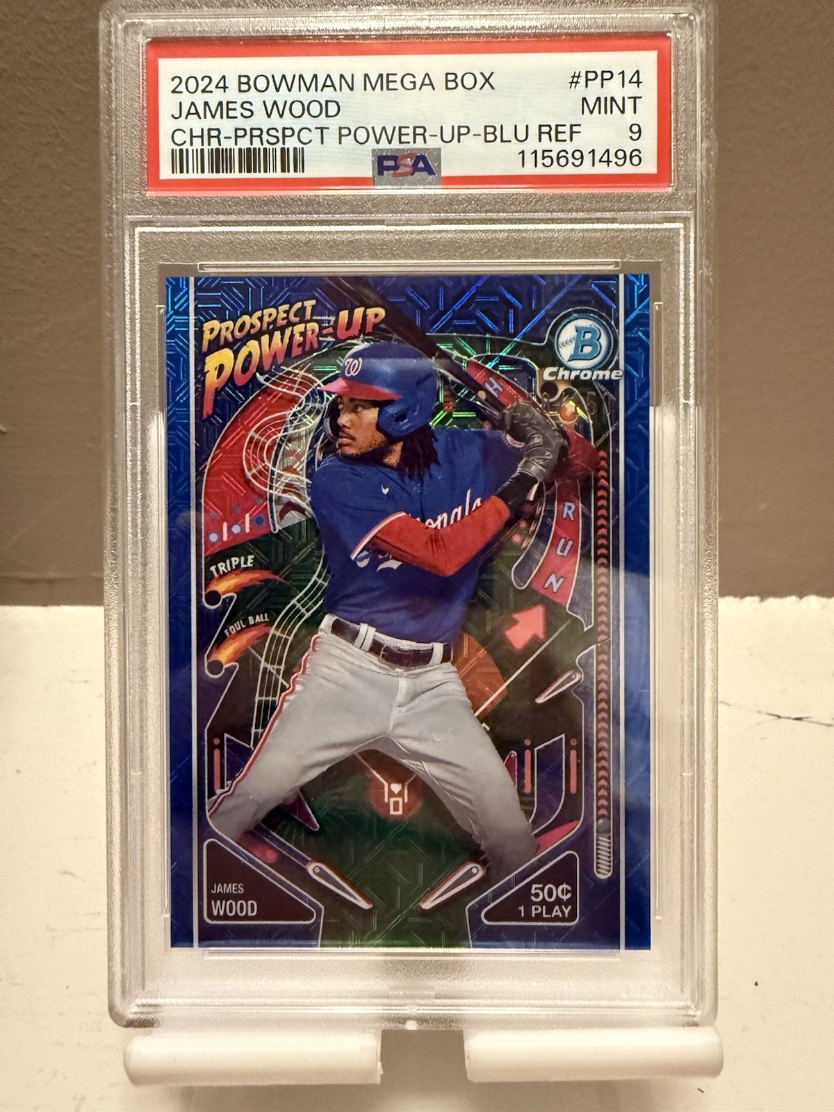 2024 Bowman James Wood RC PSA 9 Blue Parallel PP-14 x/150