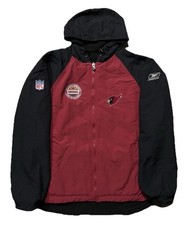 Reebok Arizona Cardinals Full Zip Sideline Jacket. Mens L. Red. Reversible.