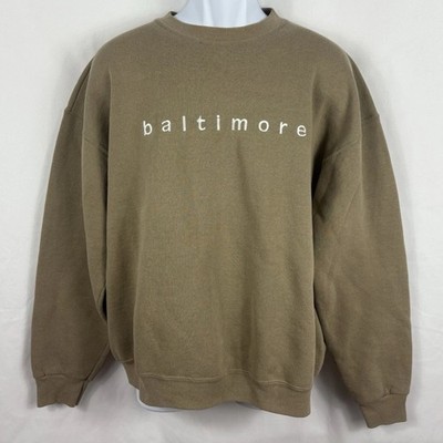 Vintage Lee Heavyweight  Baltimore  Beige Crewneck Sweater Men s XL Made In USA