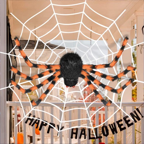 Araña Halloween 90CM Casa Embrujada Utilería Exterior Horror Fiesta Decoración Naranja - Imagen 2 de 12
