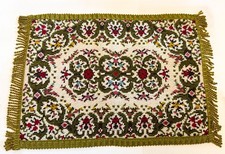 Dollhouse Miniature 1:12 Scale 9”x 14”  Cross Stitch Rug Made In Belgium Vintage