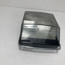 Vintage Rolodex S-310c 6" Petite Mini Address Card File Tinted Lid Blank Cards