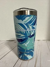 Tervis Tommy Bahama Tumbler 20oz With Lid Tropical Blue Green Leaves Stainless