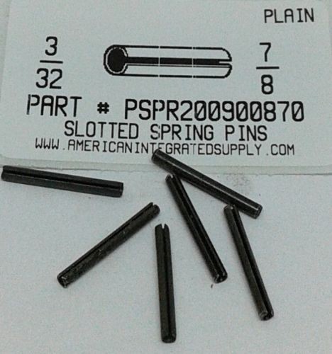 3/32X7/8 SLOTTED SPRING PINS STEEL PLAIN (50)
