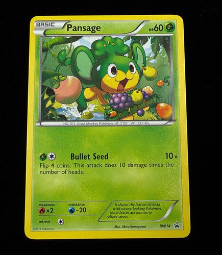 Pansage BW14 Black & White Regular Non-Holo Black Star Promos