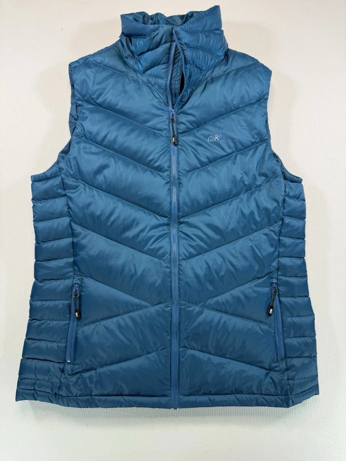CIRQ Aqua Blue Goose Down Puffer Vest Men’s XL Full Zip Lightweight