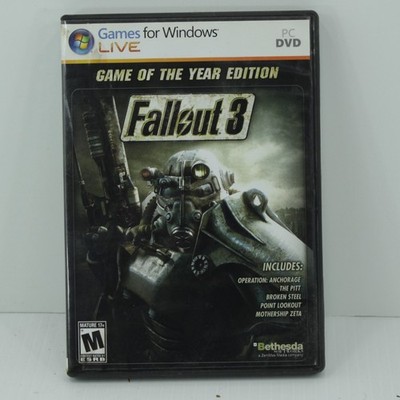 Fallout 3 Game of the Year Edition PC DVD Windows Bethesda Complete DLC