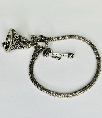 Novica Sterling Silver Sound of a Bell Charm Toggle Bracelet