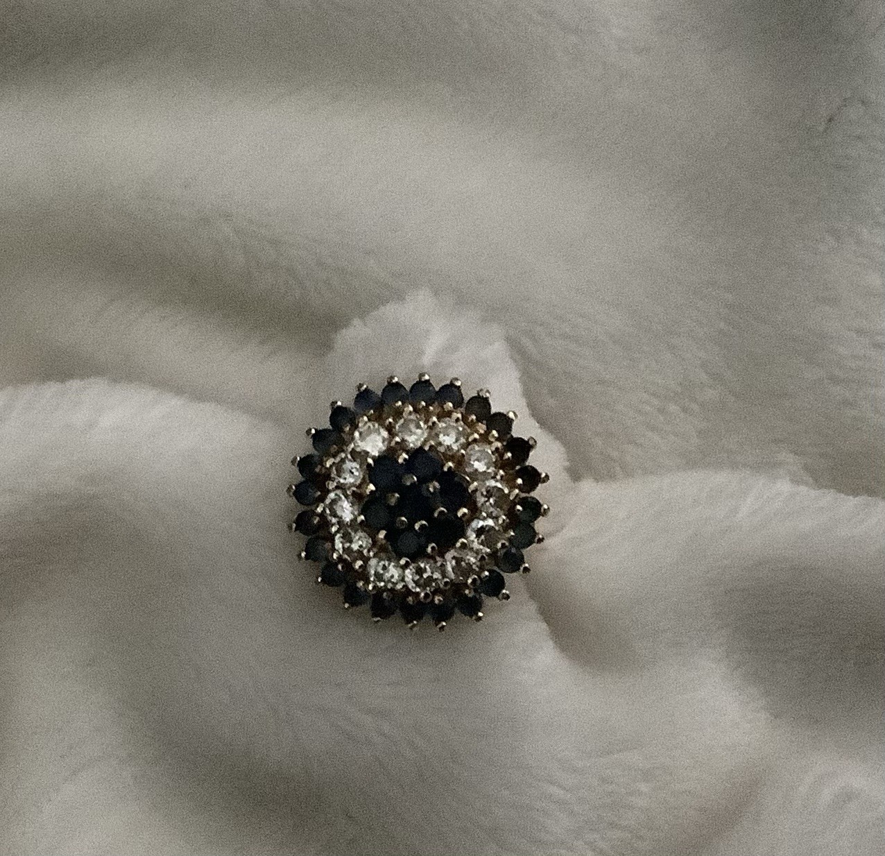 Camrose & Kross JBK Jacqueline Kennedy Vermeil Simulated Blue Sapphire Ring Sz 6