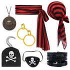 Pirate Costume Outfit Accessories Set for Men and Women Pirate Party Kit