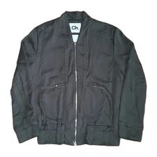 Ch. CHAPTER Designer Men Upscale Two Way Zipper Bomber Jacket Army Green Size M