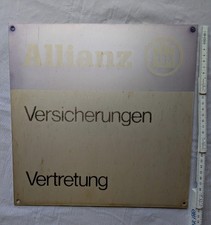 ALLIANZ  VERSICHERUNGEN  VERTRETUNG  ALU - Schild 32 x 32 cm