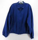 VTG Ralph Lauren Polo Jacket Men Large Blue Linen Bi Swing Bomber Check Lined
