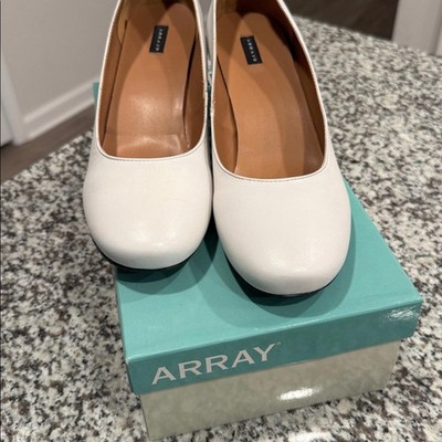 Array Womens Flatter Padded Insole Low Slip On Kitten Heels Shoes 10 Wide