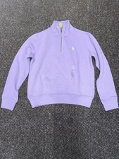 Polo Ralph Lauren Big Girl s 1/4 Zip Purple Sweater NWOT Large 12/14 Free Ship