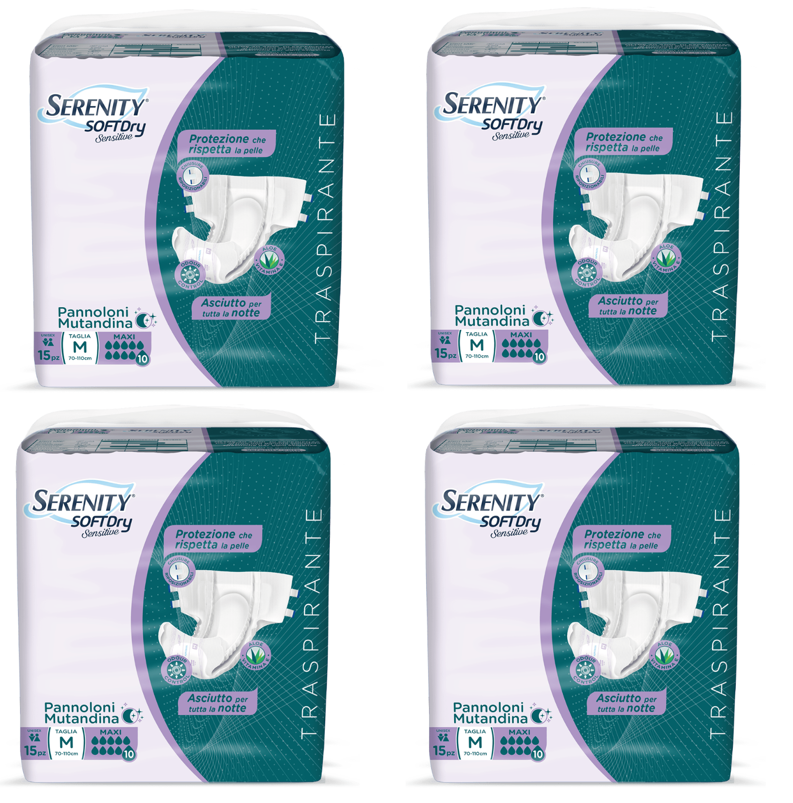 PANNOLONI PER INCONTINENZA SERENITY SENSITIVE ASSORBENZA MASSIMA TAGLIA MEDIA