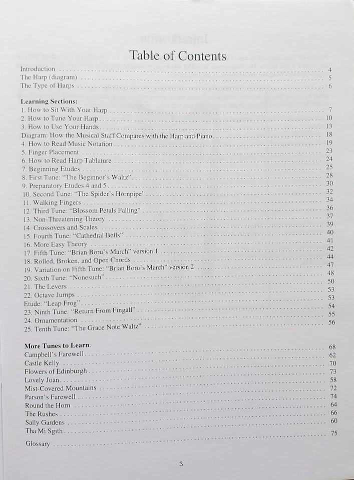 Harp Basic For Beginners Lessons Songs Sheet Music Songbook - Image 2 of 4