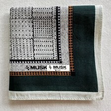 Handkerchief VTG Gray Cotton Geometric Square Pattern Classic Pocket Square 18"